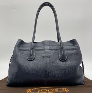 Tod's Vintage Classic D-Bag/Di Bag tote bag in Navy Blue pebbled leather.